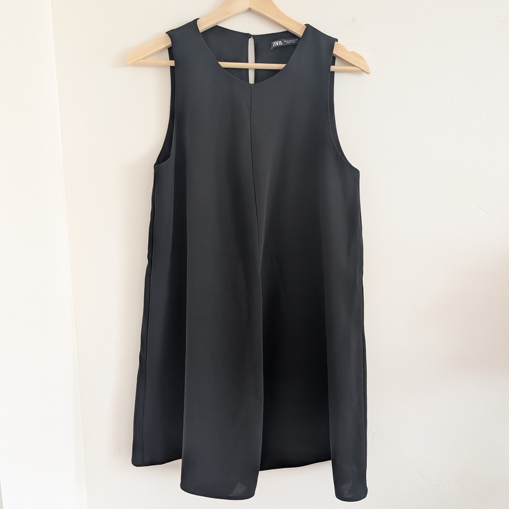 Zara  Black A-line Sleevless Dress